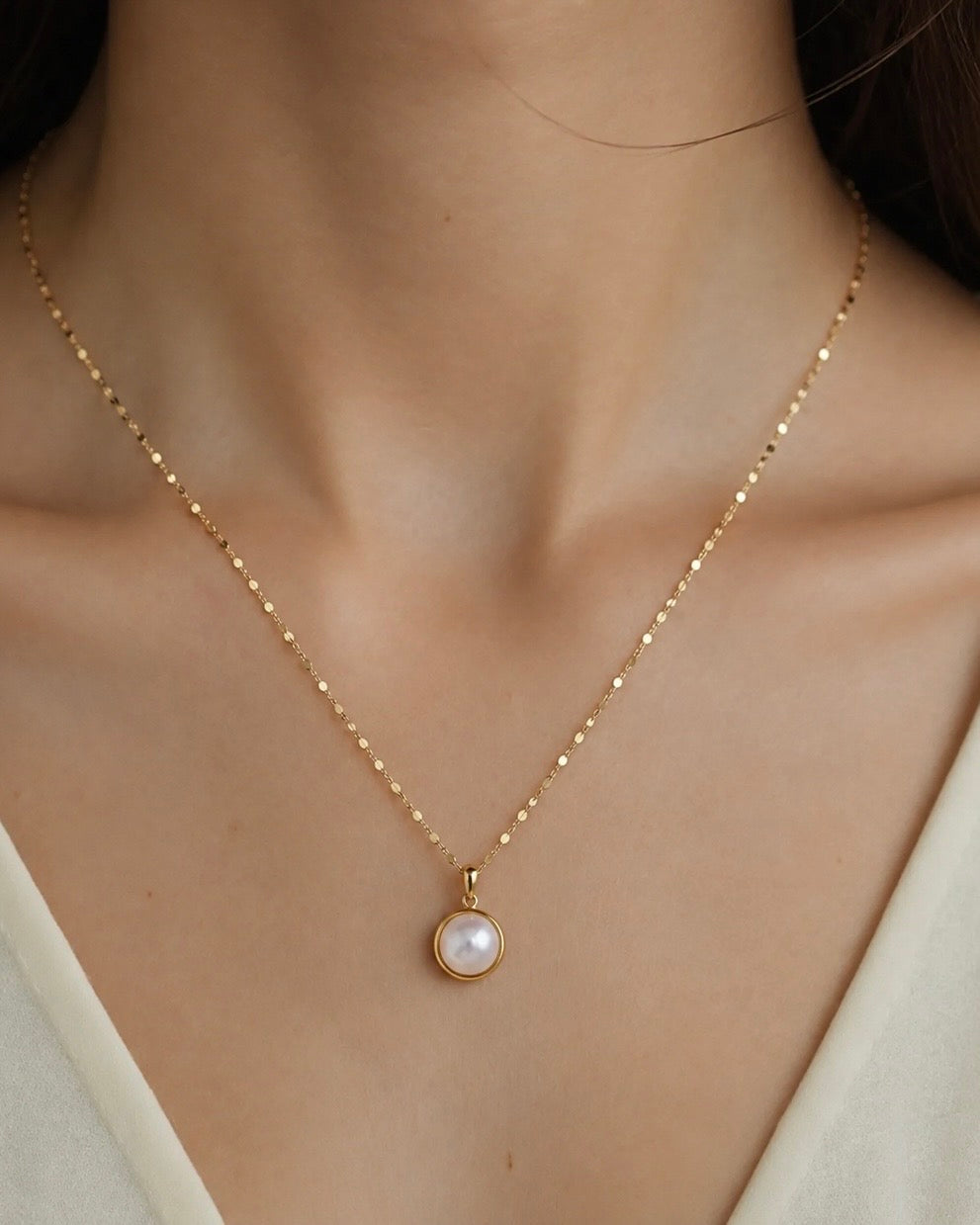 ✨ 14K Solid Gold Freshwater Pearl Necklace✨